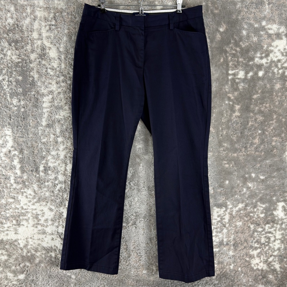 The Outfitters by Lands' End Size 12 Chino Workwear Trousers Navy Blue Women
